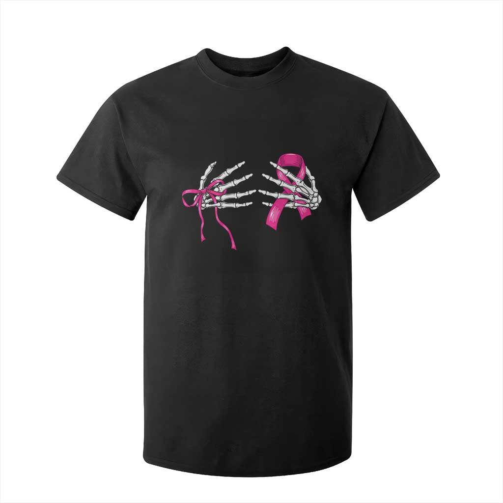 Skeleton Hands Pink Ribbon Bra Breast Cancer Fighter T Shirt For Kid Funny Halloween Spooky Pink Warrior