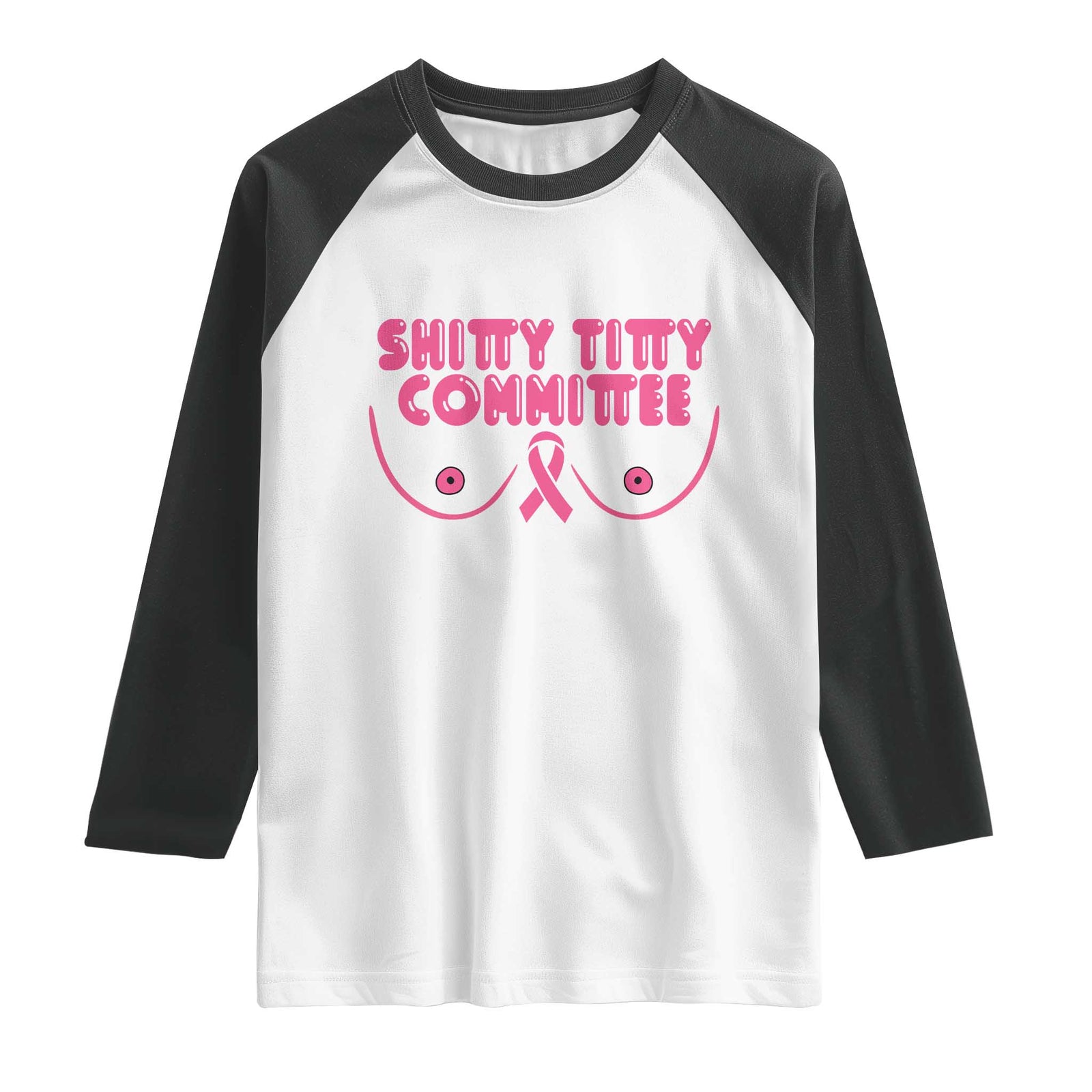 Funny Breast Cancer Fighter Shitty Titty Committee Raglan Shirt Mastectomy Reconstruction Surgery Survivor