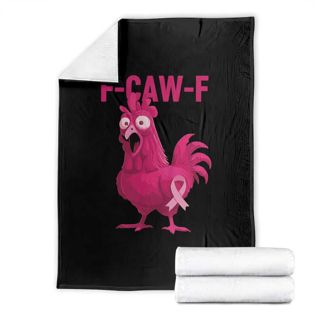 Fcawf Pink Chicken Ribbon Funny Breast Cancer Awareness Throw Blanket Sarcastic Survivor Humor