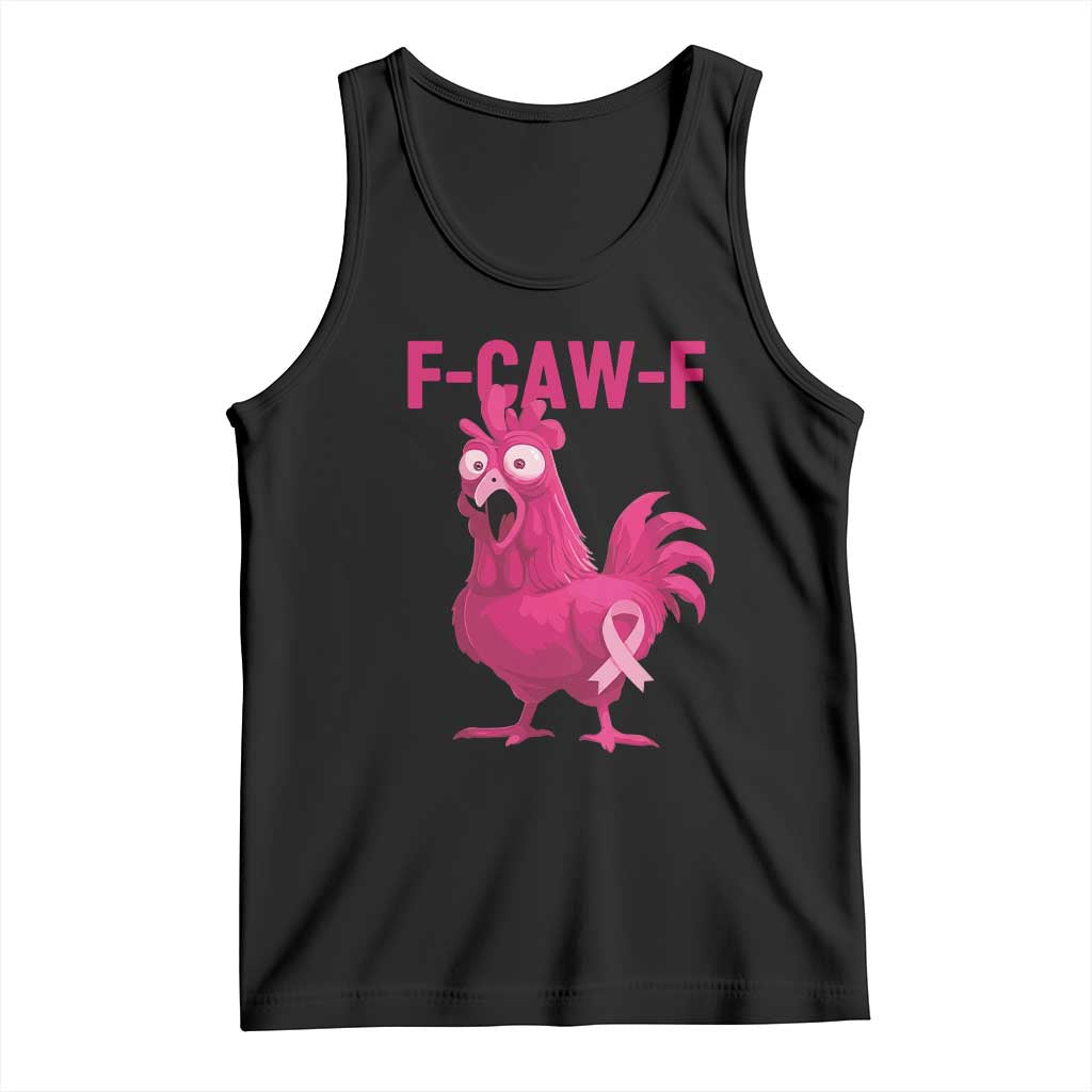Fcawf Pink Chicken Ribbon Funny Breast Cancer Awareness Tank Top Sarcastic Survivor Humor