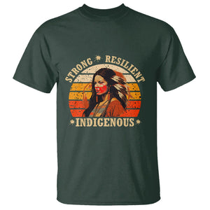 Indigenous Women T Shirt MMIW Strong Resilient MMIW Awareness Stolen Sisters TS02 Dark Forest Green Printyourwear