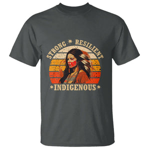 Indigenous Women T Shirt MMIW Strong Resilient MMIW Awareness Stolen Sisters TS02 Dark Heather Printyourwear