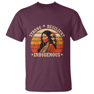 Indigenous Women T Shirt MMIW Strong Resilient MMIW Awareness Stolen Sisters TS02 Maroon Printyourwear