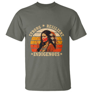 Indigenous Women T Shirt MMIW Strong Resilient MMIW Awareness Stolen Sisters TS02 Military Green Printyourwear