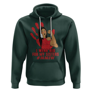 Native American Indigenous MMIW Awareness Hoodie I Wear Red For My Sisters TS02 Dark Forest Green Printyourwear