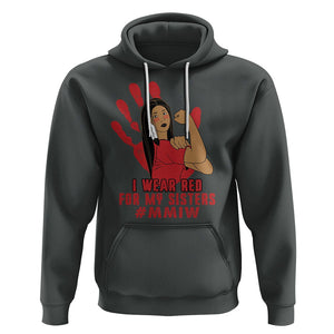 Native American Indigenous MMIW Awareness Hoodie I Wear Red For My Sisters TS02 Dark Heather Printyourwear