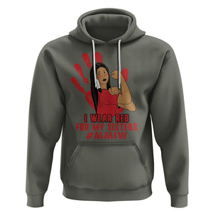 Native American Indigenous MMIW Awareness Hoodie I Wear Red For My Sisters TS02 Military Green Printyourwear