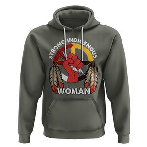 Native American Hoodie Strong Indigenous Woman American Indians Native Pride TS02 Military Green Printyourwear