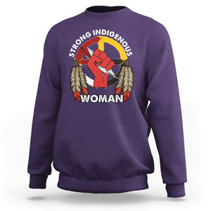 Native American Sweatshirt Strong Indigenous Woman American Indians Native Pride TS02 Purple Printyourwear