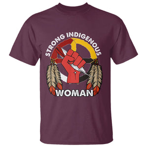 Native American T Shirt Strong Indigenous Woman American Indians Native Pride TS02 Maroon Printyourwear