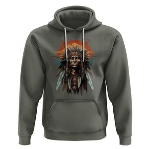 Native American Hoodie Indigenous American Indians Chief Pride TS02 Military Green Printyourwear