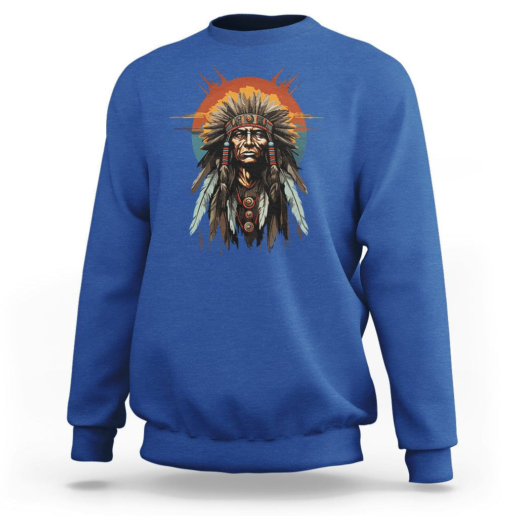 Native American Sweatshirt Indigenous American Indians Chief Pride TS02 Royal Blue Printyourwear