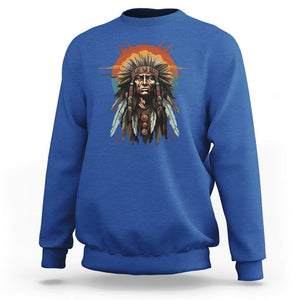 Native American Sweatshirt Indigenous American Indians Chief Pride TS02 Royal Blue Printyourwear
