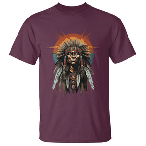 Native American T Shirt Indigenous American Indians Chief Pride TS02 Maroon Printyourwear