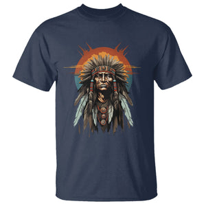 Native American T Shirt Indigenous American Indians Chief Pride TS02 Navy Printyourwear