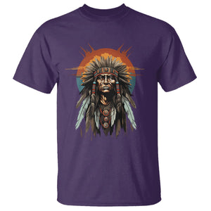 Native American T Shirt Indigenous American Indians Chief Pride TS02 Purple Printyourwear