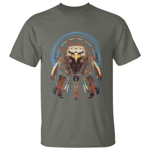 Native American T Shirt Indigenous American Indian Eagle Dreamcatcher TS02 Military Green Printyourwear