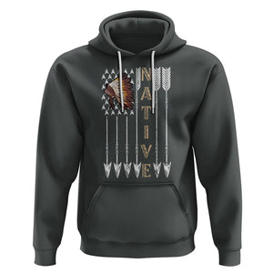 Native American Hoodie Indigenous American Indian Feather Headdress TS02 Dark Heather Printyourwear