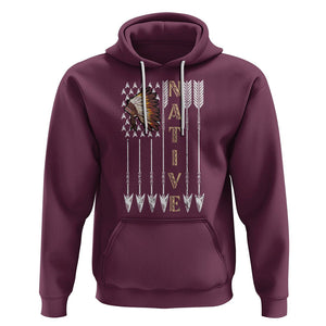 Native American Hoodie Indigenous American Indian Feather Headdress TS02 Maroon Printyourwear