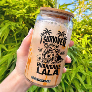 I Survived Hurricane Lala August 2026 Glass Can Hawaiian Islands Tropical Storm Survivor