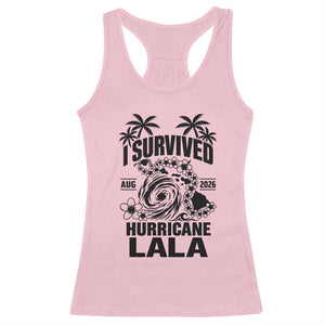 I Survived Hurricane Lala August 2026 Racerback Tank Top Hawaiian Islands Tropical Storm Survivor