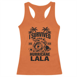 I Survived Hurricane Lala August 2026 Racerback Tank Top Hawaiian Islands Tropical Storm Survivor