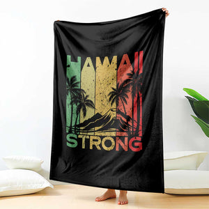 Vintage Retro Hawaii Strong Throw Blanket Tropical Volcano Hawaiian Islands Pride Support