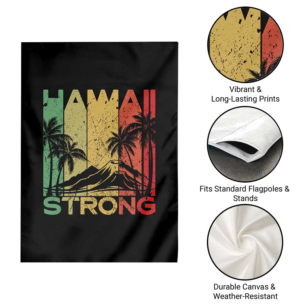 Vintage Retro Hawaii Strong Garden Flag Tropical Volcano Hawaiian Islands Pride Support