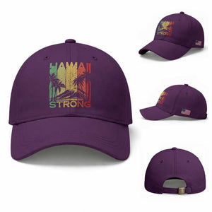 Vintage Retro Hawaii Strong Baseball Cap Tropical Volcano Hawaiian Islands Pride Support