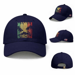 Vintage Retro Hawaii Strong Baseball Cap Tropical Volcano Hawaiian Islands Pride Support