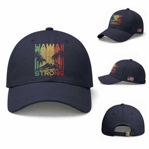 Vintage Retro Hawaii Strong Baseball Cap Tropical Volcano Hawaiian Islands Pride Support