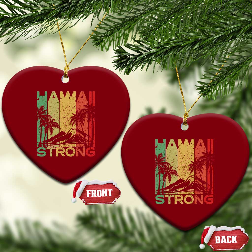 Vintage Retro Hawaii Strong Ceramic Ornament Tropical Volcano Hawaiian Islands Pride Support