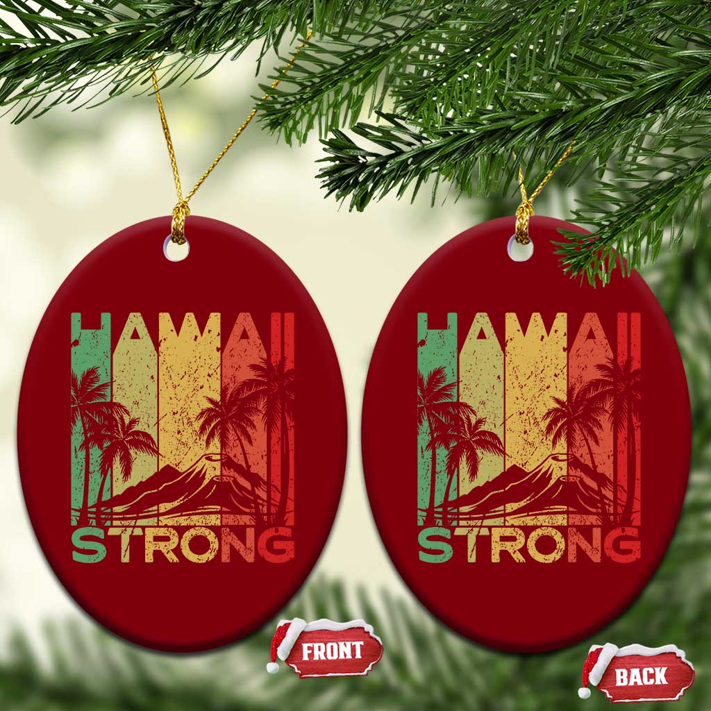 Vintage Retro Hawaii Strong Ceramic Ornament Tropical Volcano Hawaiian Islands Pride Support