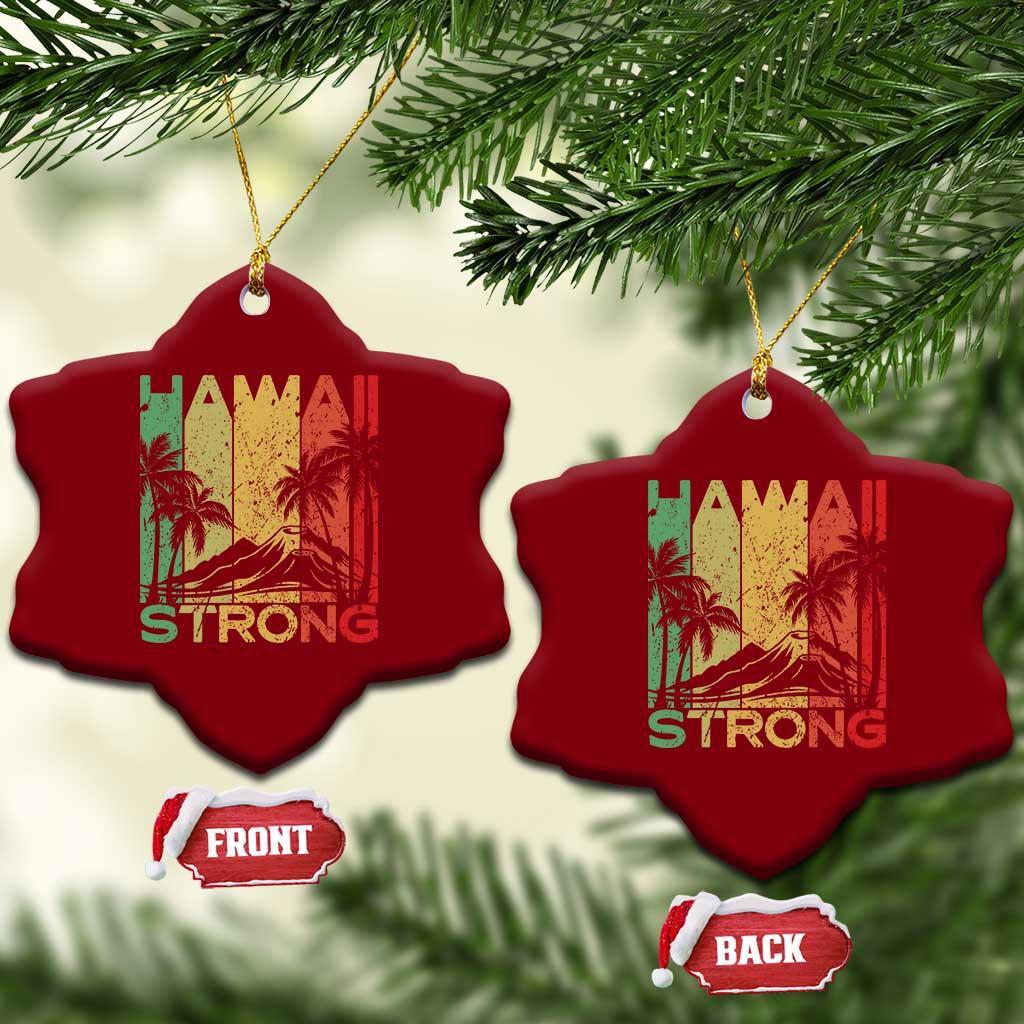 Vintage Retro Hawaii Strong Ceramic Ornament Tropical Volcano Hawaiian Islands Pride Support