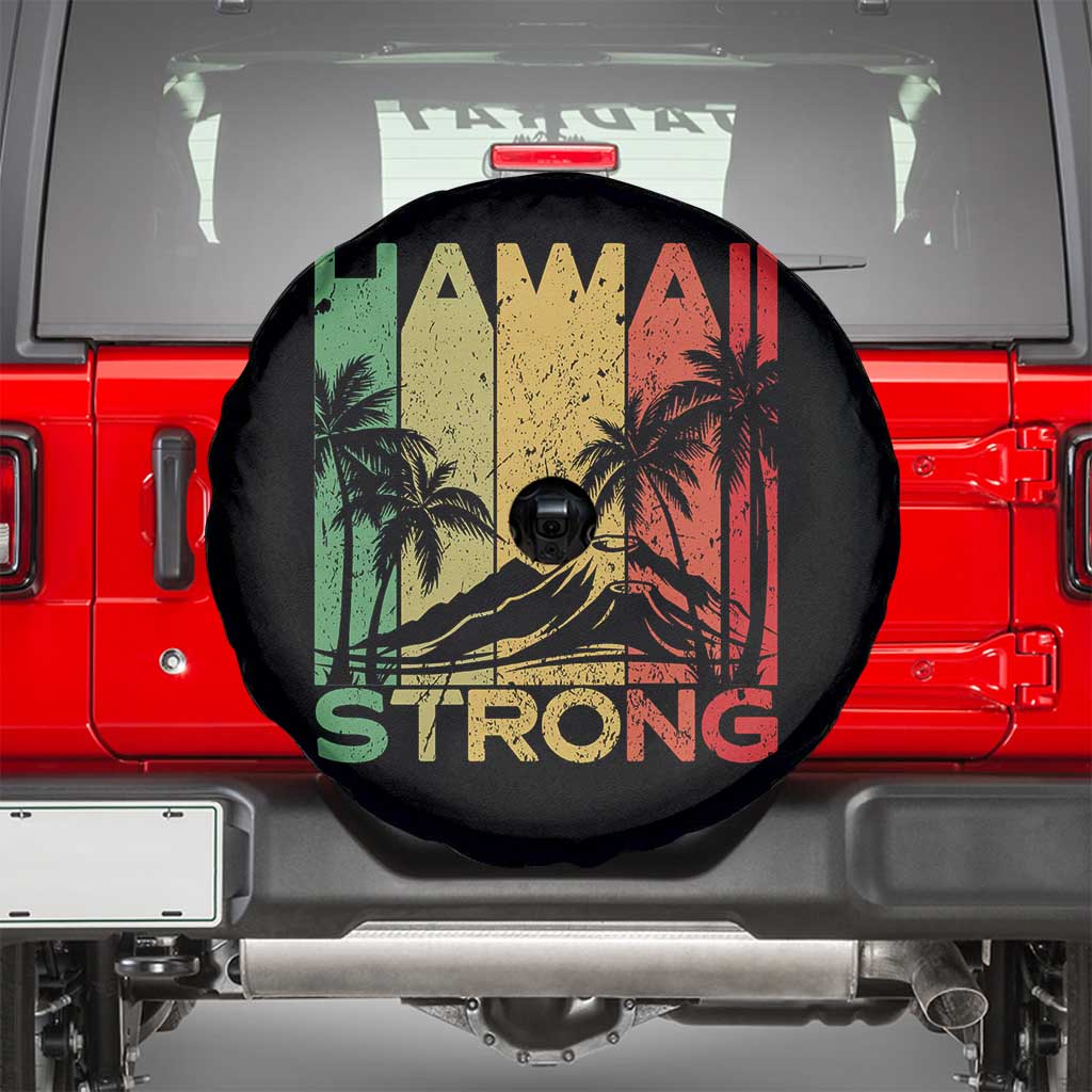 Vintage Retro Hawaii Strong Spare Tire Cover Tropical Volcano Hawaiian Islands Pride Support