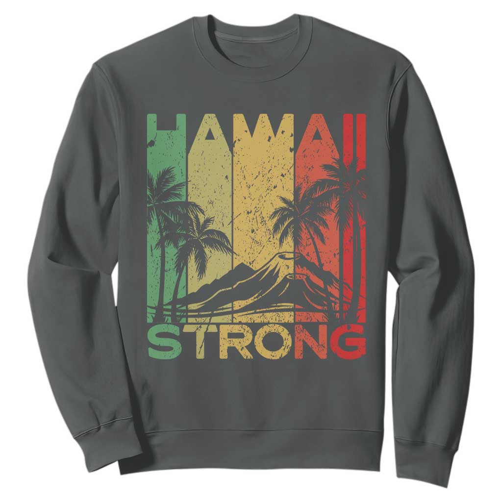 Vintage Retro Hawaii Strong Sweatshirt Tropical Volcano Hawaiian Islands Pride Support