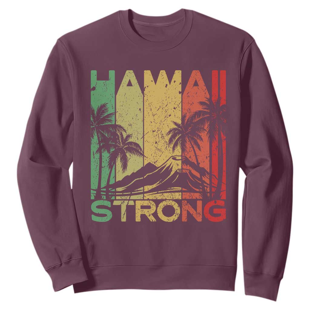 Vintage Retro Hawaii Strong Sweatshirt Tropical Volcano Hawaiian Islands Pride Support