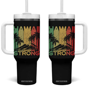 Vintage Retro Hawaii Strong Tumbler With Handle Tropical Volcano Hawaiian Islands Pride Support