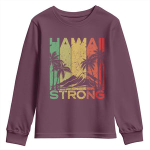Vintage Retro Hawaii Strong Youth Sweatshirt Tropical Volcano Hawaiian Islands Pride Support