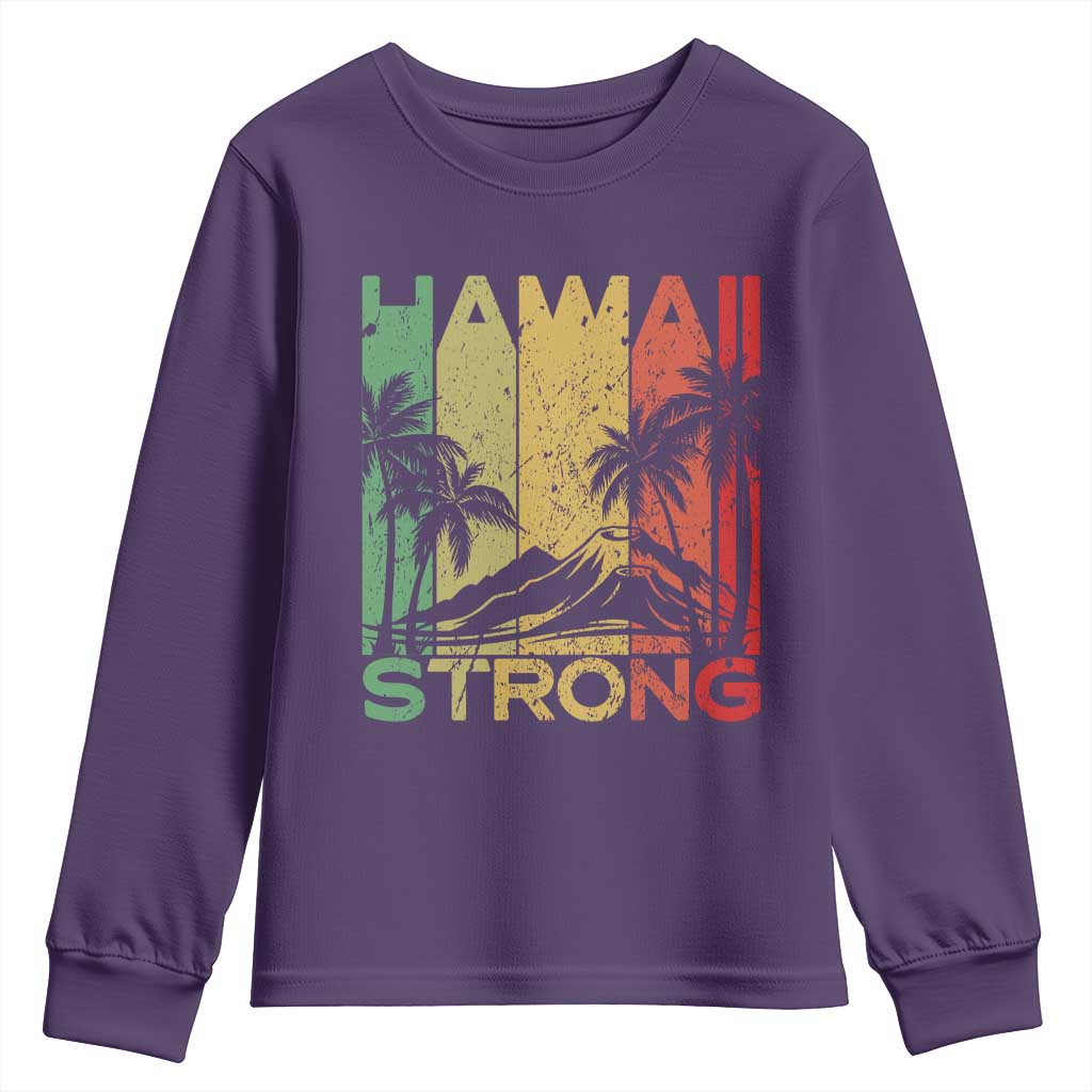 Vintage Retro Hawaii Strong Youth Sweatshirt Tropical Volcano Hawaiian Islands Pride Support