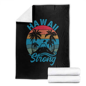 Vintage Hawaii Strong Retro Sunset Tropical Throw Blanket Volcano Hawaiian Islands Pride Support