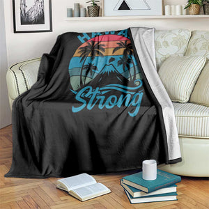 Vintage Hawaii Strong Retro Sunset Tropical Throw Blanket Volcano Hawaiian Islands Pride Support