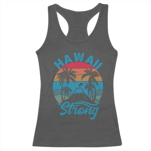 Vintage Hawaii Strong Retro Sunset Tropical Racerback Tank Top Volcano Hawaiian Islands Pride Support