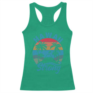 Vintage Hawaii Strong Retro Sunset Tropical Racerback Tank Top Volcano Hawaiian Islands Pride Support