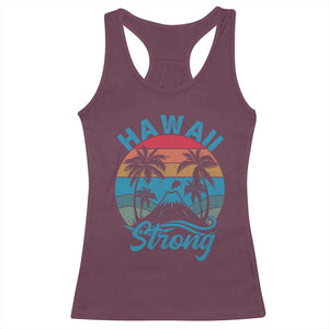 Vintage Hawaii Strong Retro Sunset Tropical Racerback Tank Top Volcano Hawaiian Islands Pride Support