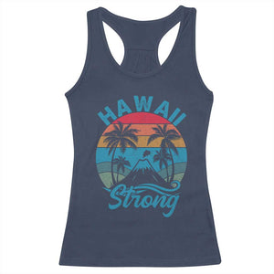 Vintage Hawaii Strong Retro Sunset Tropical Racerback Tank Top Volcano Hawaiian Islands Pride Support