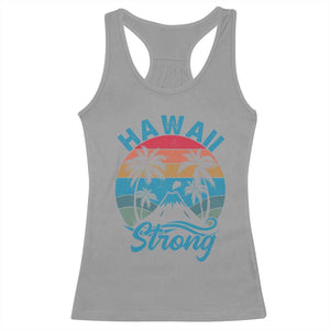 Vintage Hawaii Strong Retro Sunset Tropical Racerback Tank Top Volcano Hawaiian Islands Pride Support