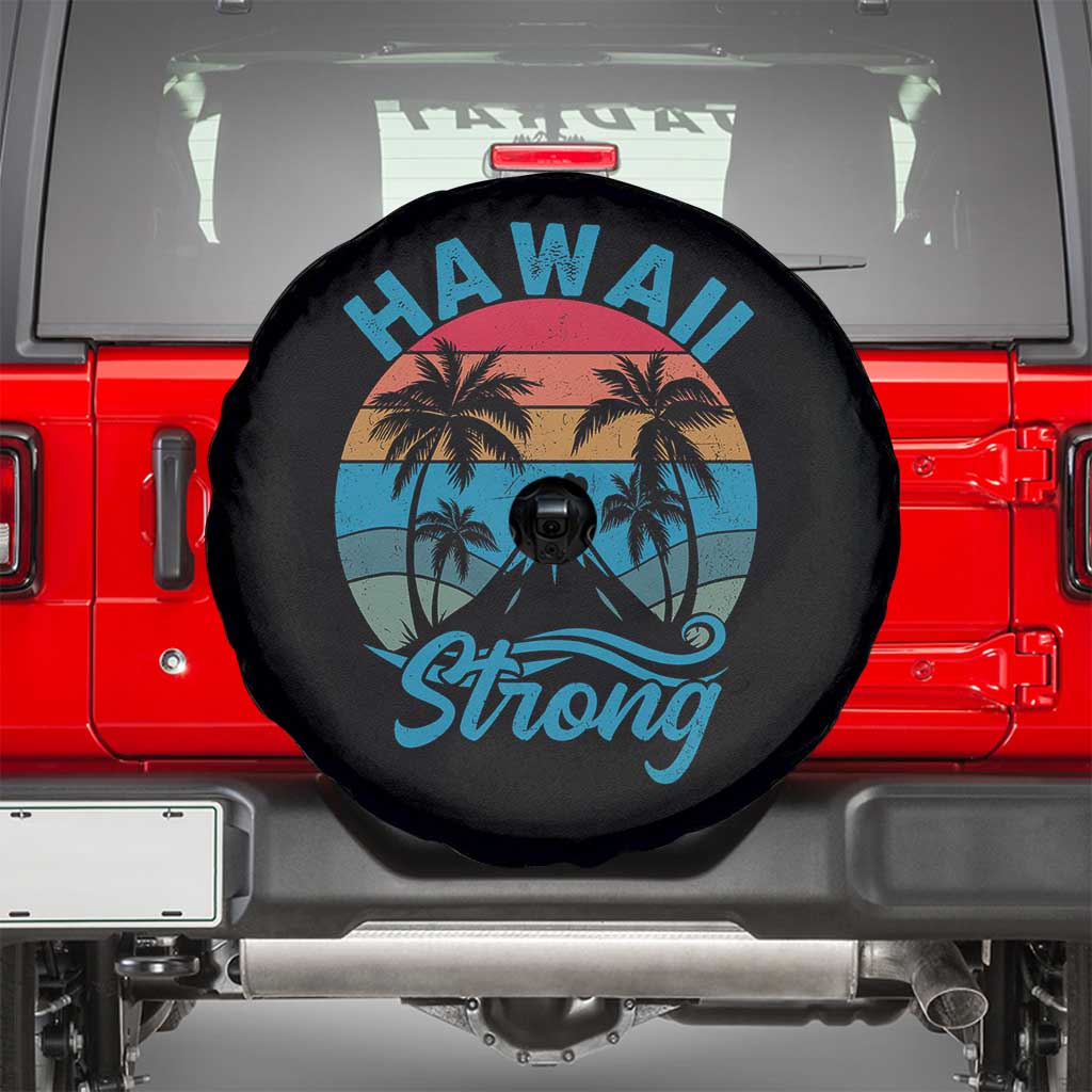 Vintage Hawaii Strong Retro Sunset Tropical Spare Tire Cover Volcano Hawaiian Islands Pride Support