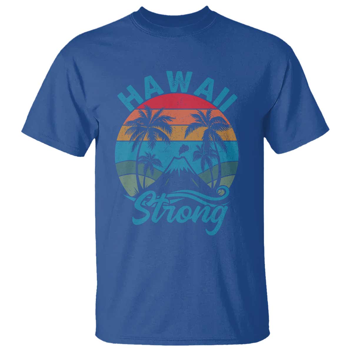 Vintage Hawaii Strong Retro Sunset Tropical T Shirt Volcano Hawaiian Islands Pride Support