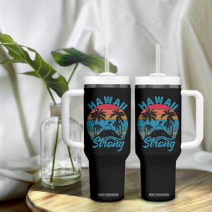 Vintage Hawaii Strong Retro Sunset Tropical Tumbler With Handle Volcano Hawaiian Islands Pride Support